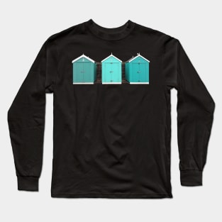 Turquoise Beach Huts Long Sleeve T-Shirt